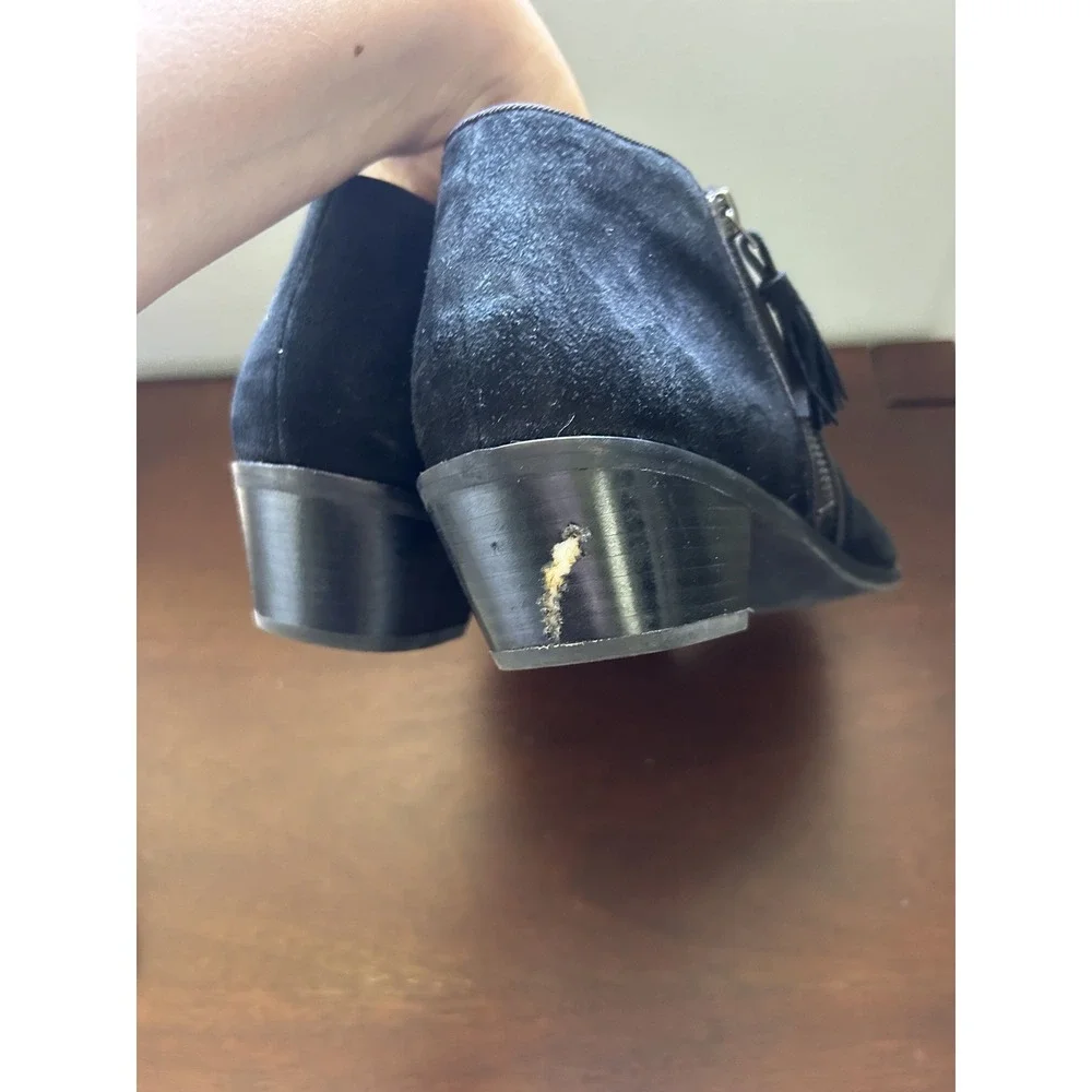 Vionic Serena Black Suede Ankle Boots Size 10